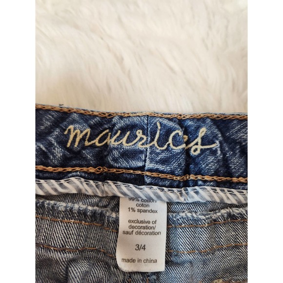 Maurices Women's Blue Cotton Solid  Denim Five Pockets Mini Jeans Skirt Size 3/4 - Picture 3 of 5